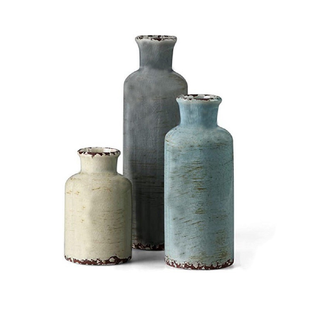August Grove&amp;reg; Ceramic Vase 3 Piece Set, Farmhouse Decor Ceramic Small Vase for Country Home Decoration, Decorative Vase for Flowers &amp;amp; Reviews | Wayfair