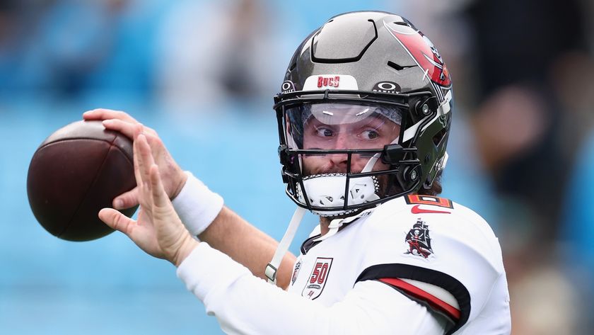 Tampa Bay Buccaneers quarterback Baker Mayfield throwing the ball