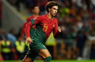 Joao Felix of Portugal during the UEFA Nations League - League Path Group 2 match between Portugal and Spain at Estadio Municipal de Braga on September 27, 2022 in Braga, Portugal.