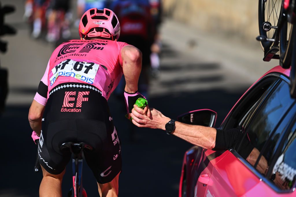 BROUZET LES ALES FRANCE FEBRUARY 04 Neilson Powless of The United States and Team EF Education Easypost in feeding area during the 53rd Etoile de Besseges Tour Du Gard 2023 Stage 4 a 1475km stage from SaintChristolLzAls to Le Mont Bouquet Brouzet ls Als 616m EDB2021 on February 04 2023 in SaintChristolLzAls France Photo by Luc ClaessenGetty Images