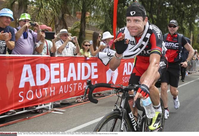 Cadel Evans (BMC) was delighted to win on home roads.