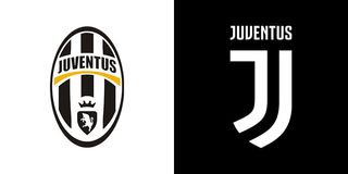 The old (left) and new logo (right) for Juventus FC, the latter by Interbrand