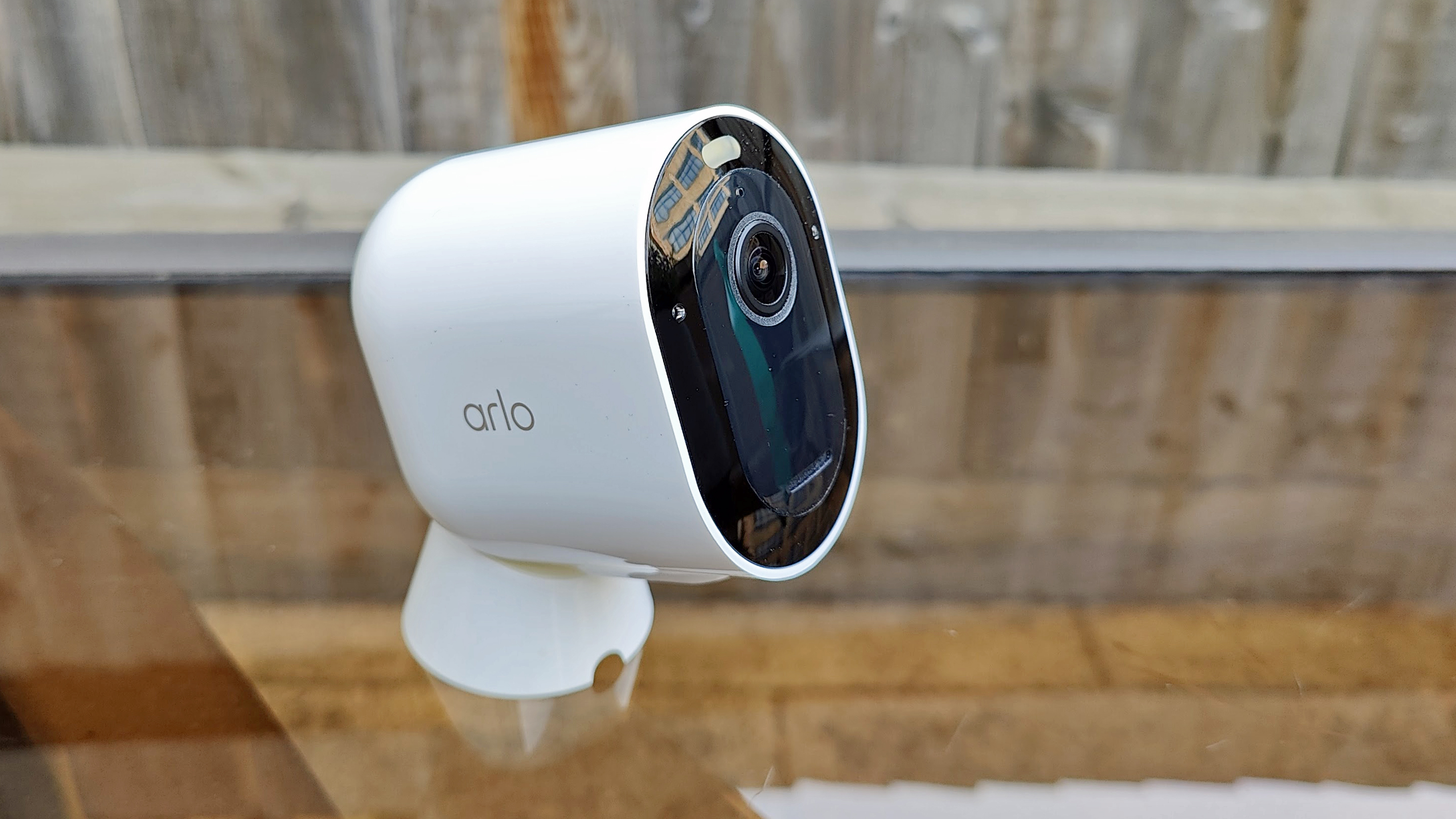 Arlo 4 Pro review: security camera from the side outside