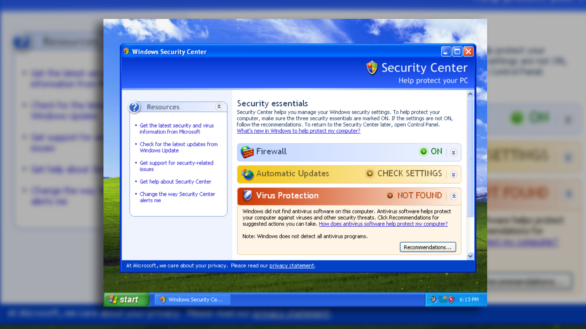 Windows XP Security