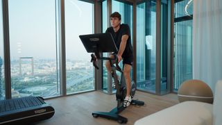 Olympic surfer Leonardo Fioravanti training using Technogym equipment