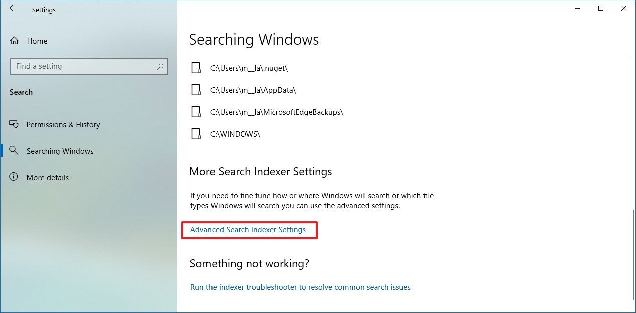 Search settings