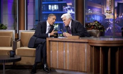 President Obama made sure to lighten the mood during his interview with Jay Leno Tuesday by addressing his strict no-Kardashian policy with his daughters.