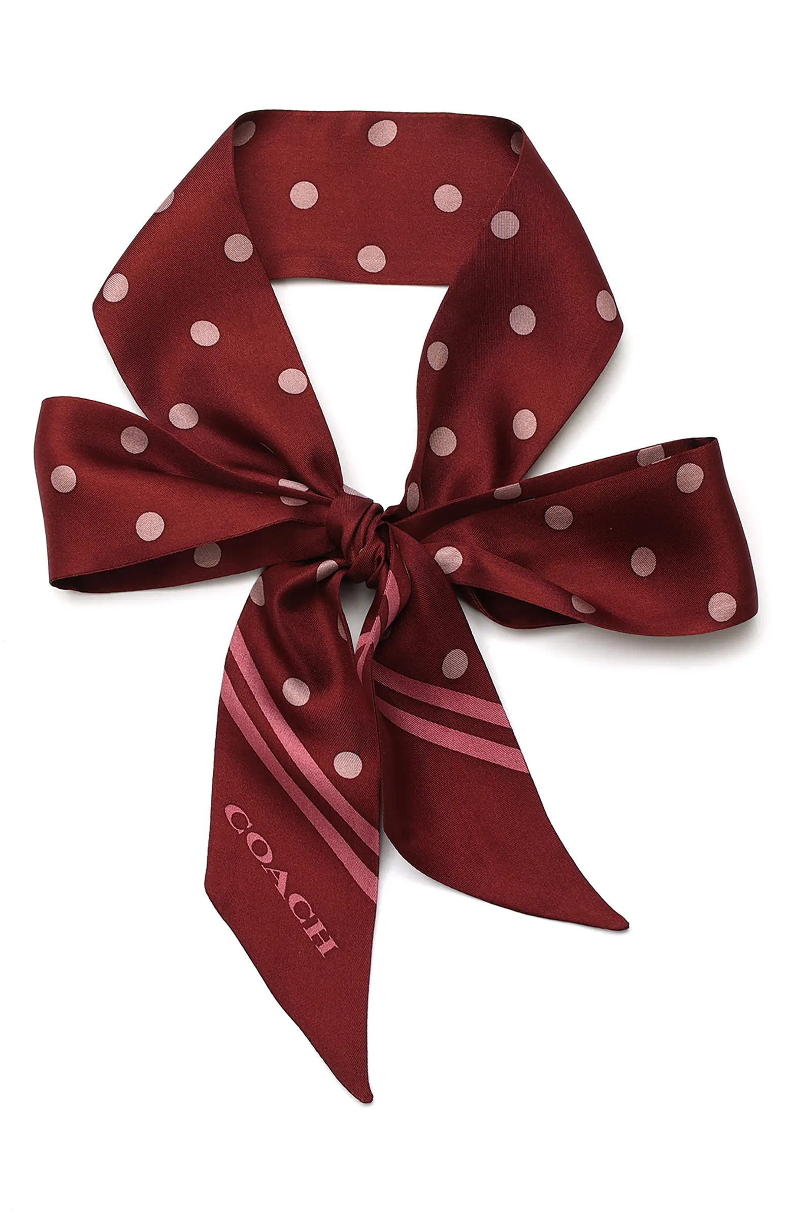 COACH, Polka Dot Silk Skinny Scarf