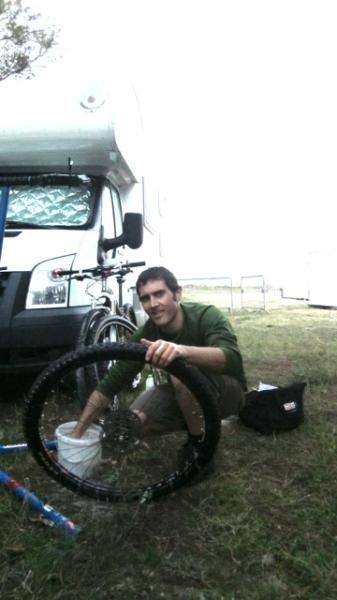 Washing up after the Roc d'Azur
