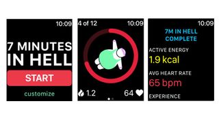 Skjermbilder fra appen CARROT Fit for Apple Watch.