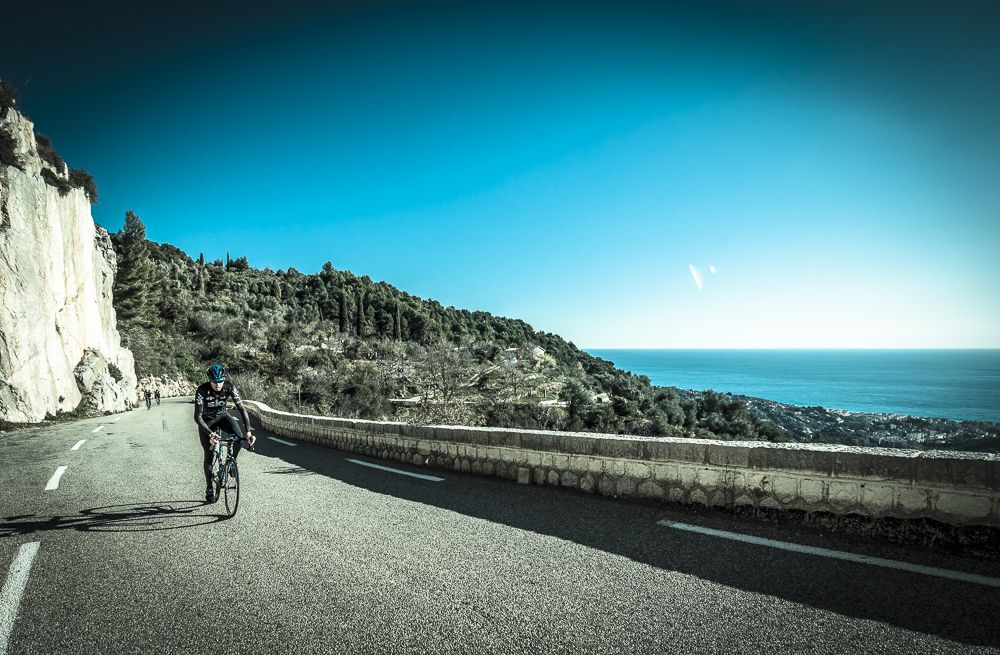 The riders enjoyed stunning views from the hills above Monaco on a clear day