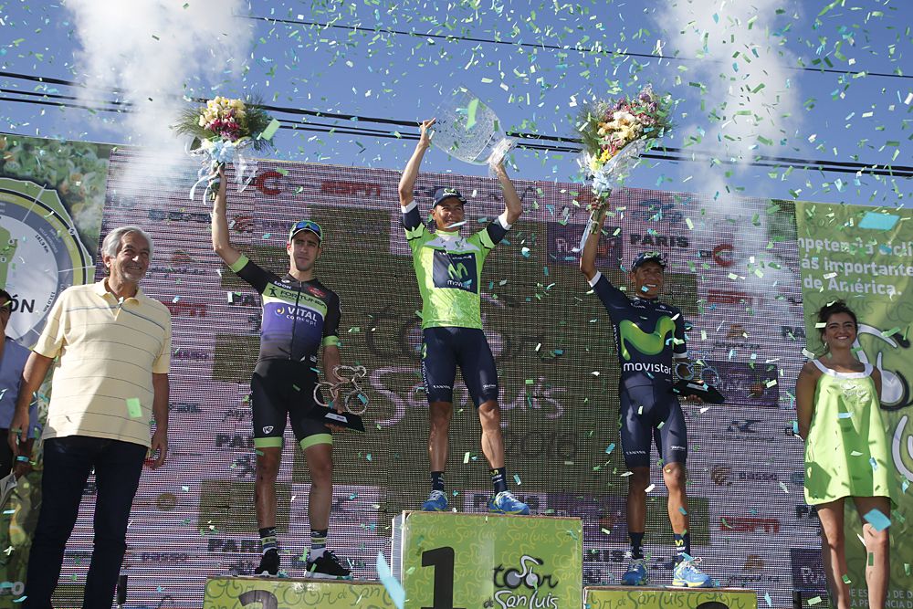Tour de San Luis final overall podium - Dayer Quintana (Movistar) wins