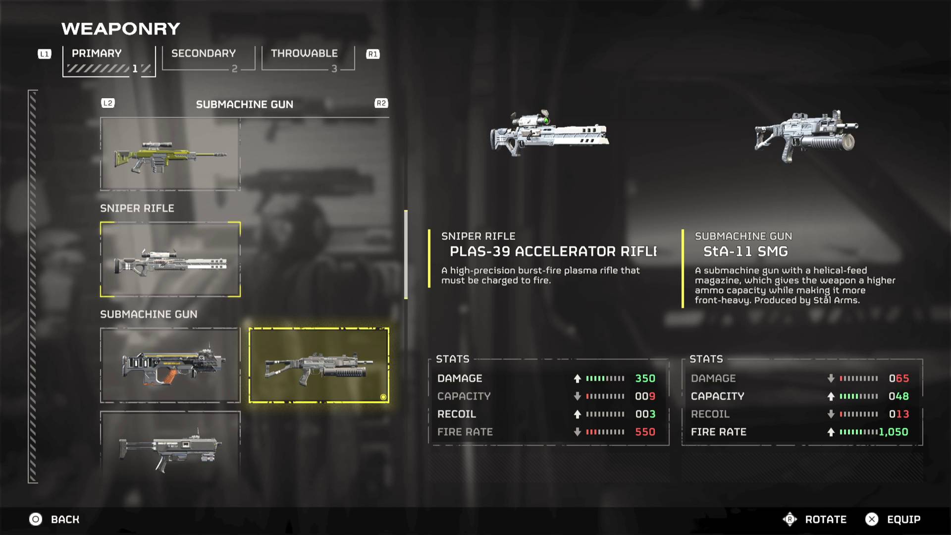 Helldivers 2 Killzone crossover free accelerator rifle and smg in weaponry menu