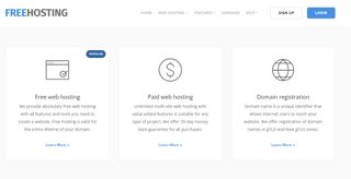 image of Free Hosting home page