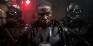 Black Manta (Yahya Abdul-Mateen) stares ominously in Aquaman (2018)