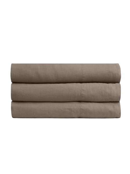 Linen Top Sheet in Warm Grey