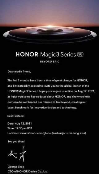 Honor Magic3 Series Invite