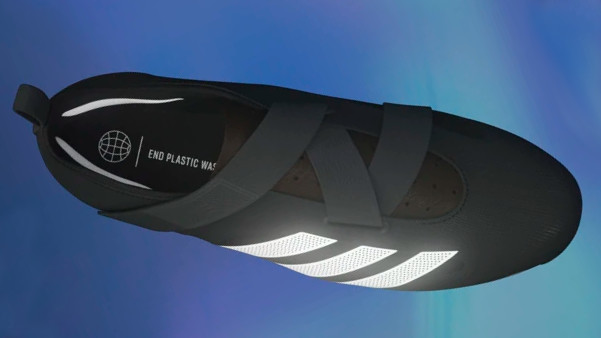 Overhead shot of Adidas The Indoor Cycling Shoe showing hook-and-loop fastening