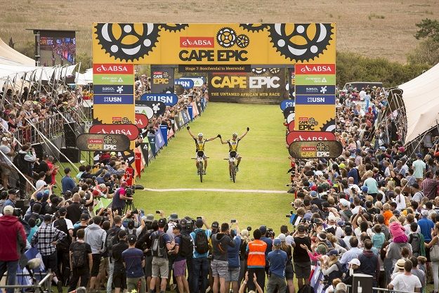Karl Platt and Urs Huber celebrate overall Cape Epic victory