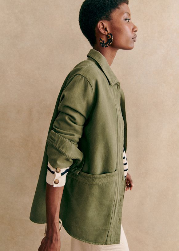 Will Jacket - Olive Green - 0rganic Cotton - Textile Made From Organic Fibers - Sézane