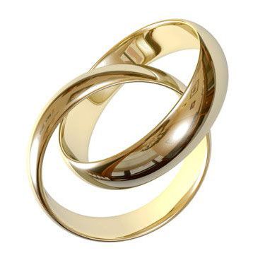 two inter-linked gold wedding rings