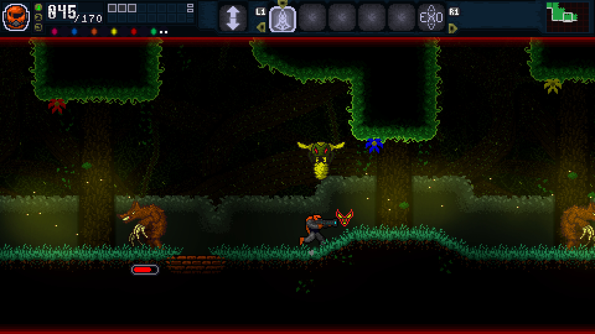 A small man runs through a dangerous landscape