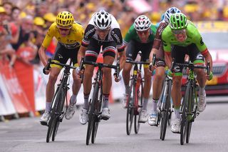 The final sprint on stage 9 of the Tour de France