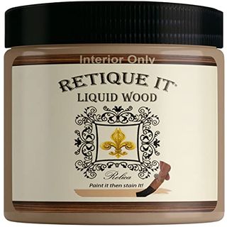 Retique It Liquid Wood - Light Wood Pint - Paint It Then Stain It - Stainable Wood Fiber Paint - Put a Fresh Coat of Wood on It (16 Fl Oz Light Wood)