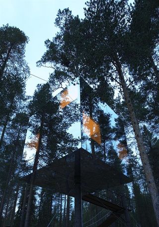 Exterior of Mirrorcube, by Tham & Videgård Arkitekter, Harads, Sweden