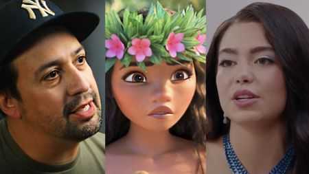 Lin-Manuel Miranda in Hamiliton Doc 'Spark into a Flame, Moana as she appears in the first movie, Auli'i Cravalho in the National Geographic piece 'Protecting Our Oceans With Auli'i Cravalho'