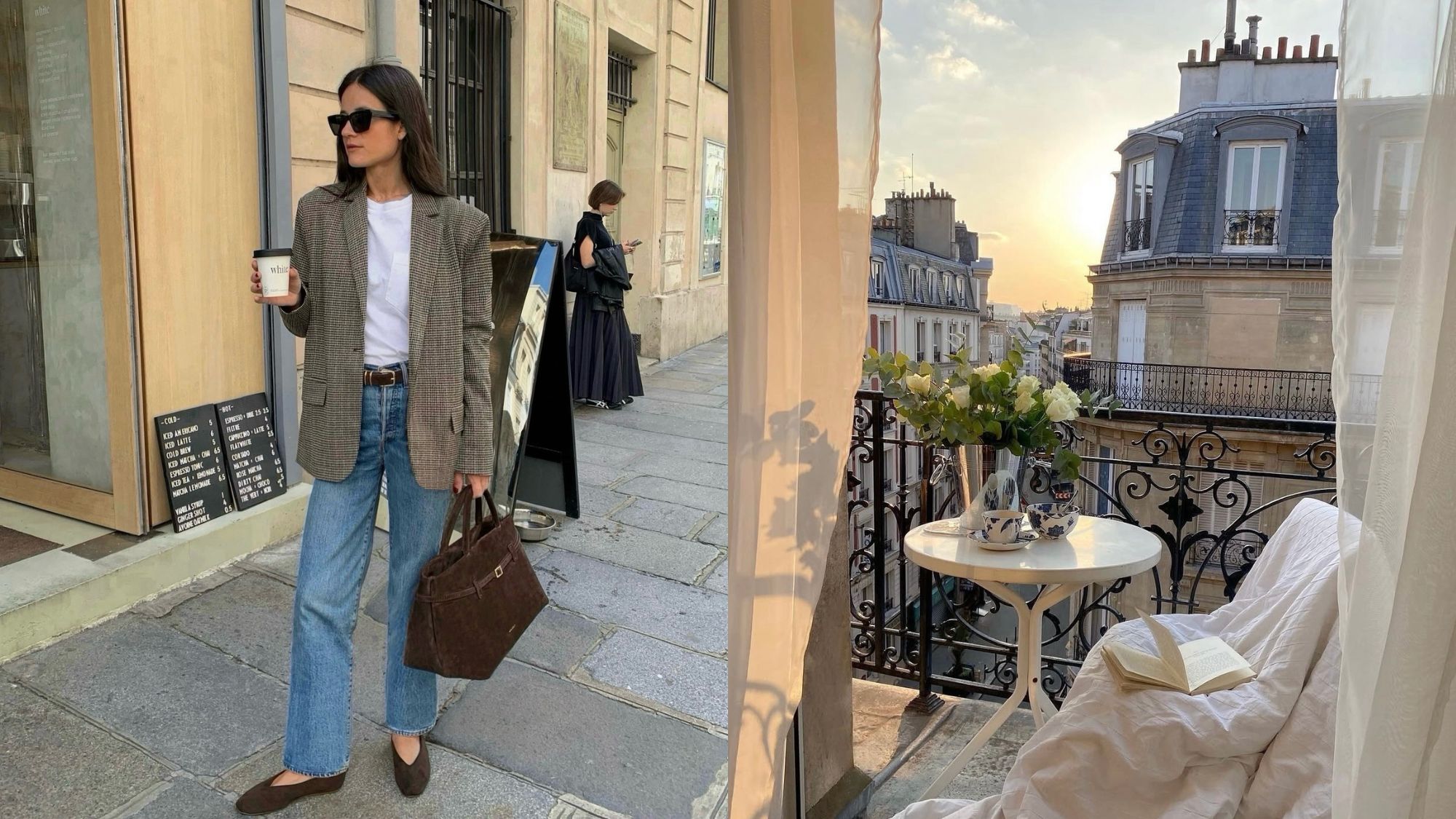 Images of a woman in Paris.
