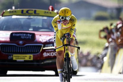 Tadej Pogacar on stage 20 of the 2021 Tour de France