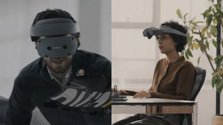 Sony's 3D design headset demo with visor up