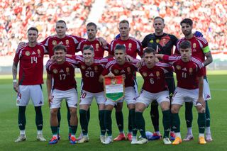 Hungary Euro 2024 squad Hungarian team during of the international friendly match between Hungary and Israel at Nagyerdei Stadion on June 08, 2024 in Debrecen, Hungary. (Photo by Horvath Tamas/Getty Images)
