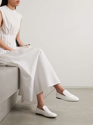 Alessio Crinkled-Leather Loafers