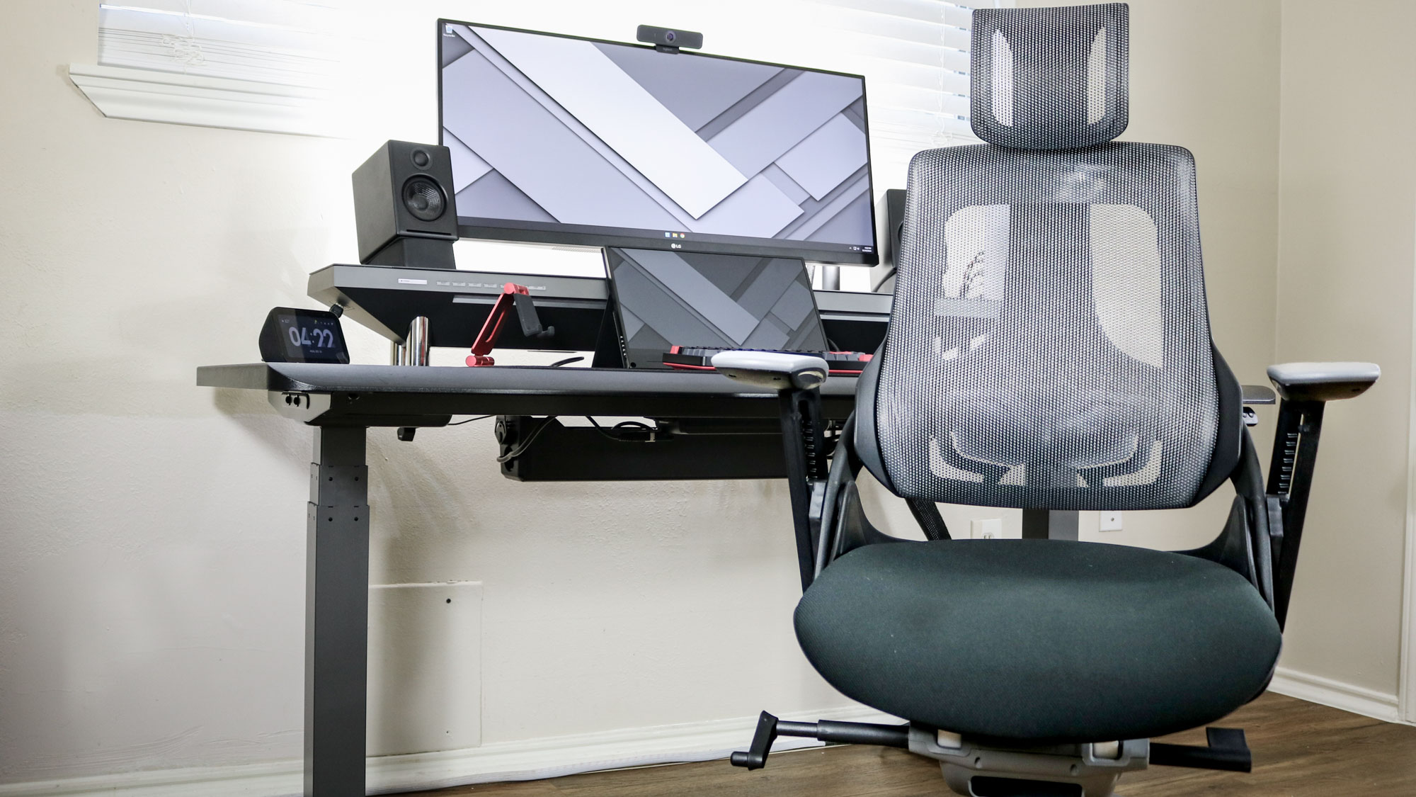 The Uplift Pursuit office chair in front of a desk