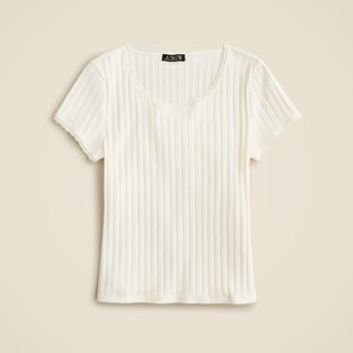 Pointelle Short-Sleeve T-Shirt