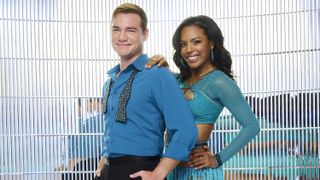 Daniel Durant and Britt Stewart pose in a promo image for Dancing with the Stars season 31