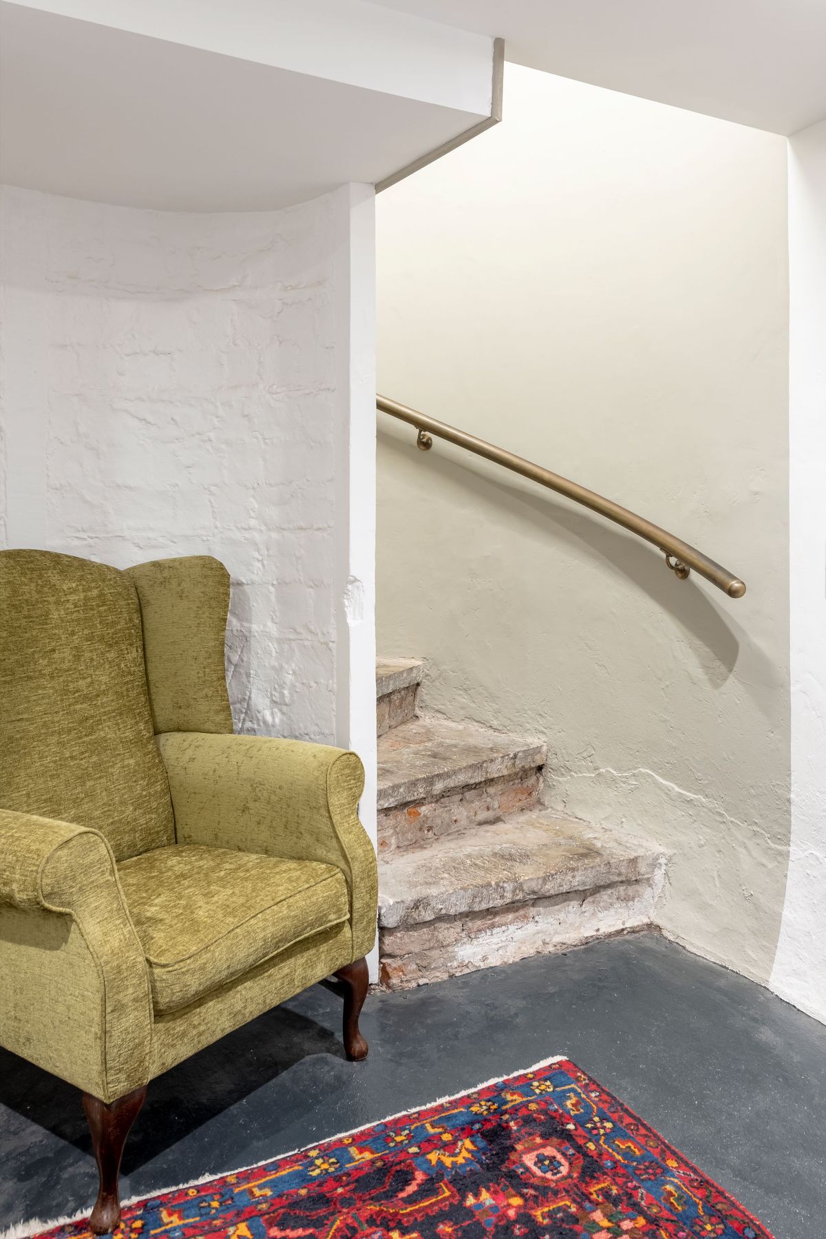 An old stairwell in the air raid shelter that was kept