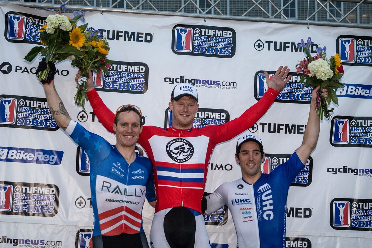 The mens podium: Huff, Murphy and Magner