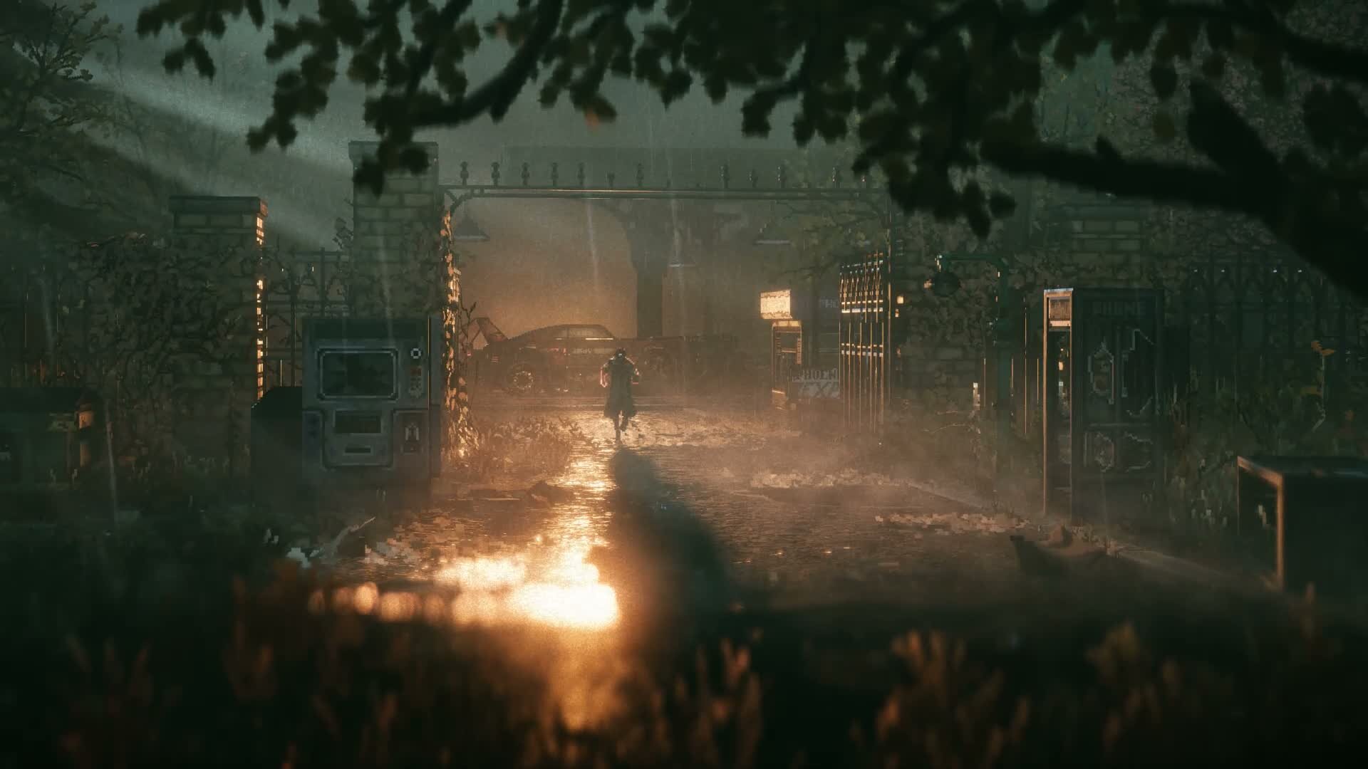 REPLACED gameplay with the main character meeting up with Tempest, and entering his car.