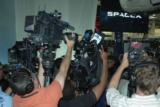 Press at SpaceX's Dragon V2 Unveiling
