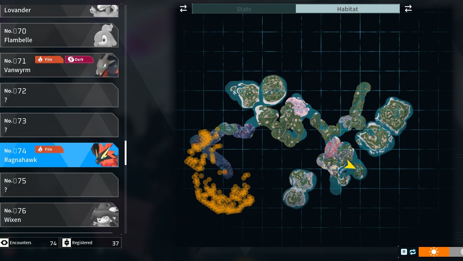 Captura de pantalla de Palworld de un Pal volador