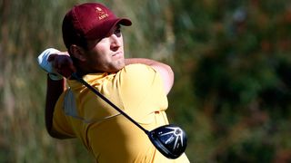 Jon Rahm takes a shot during the 2016 Phoenix Open