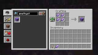 Minecraft Amethyst Shards crafting