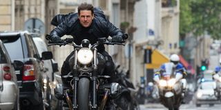 Tom Cruise on a motorcycle in Mission: Impossible Fallout