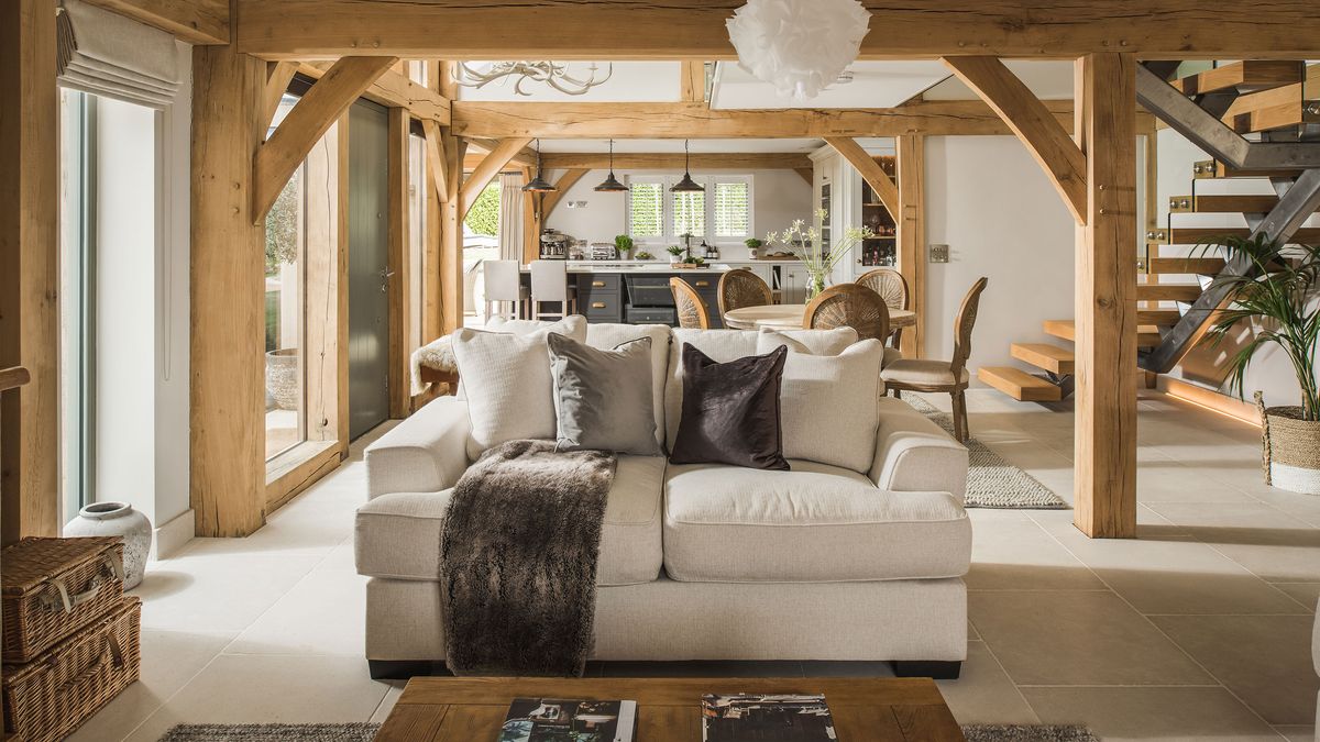 oak frame living room