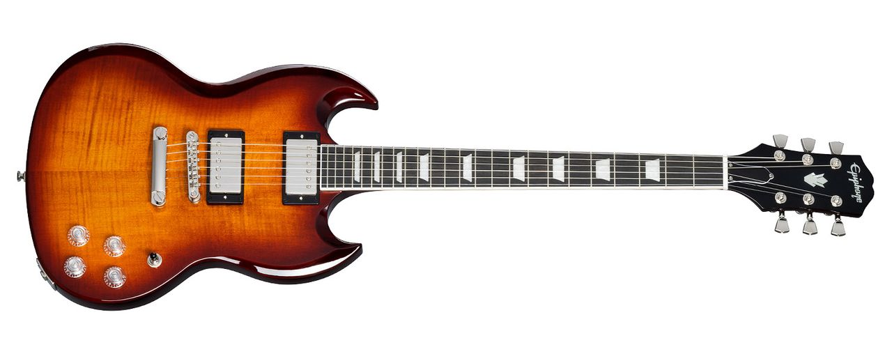 Epiphone Modern FIgured SG, in new Purple Burst and Mojave Burst finishes for 2024