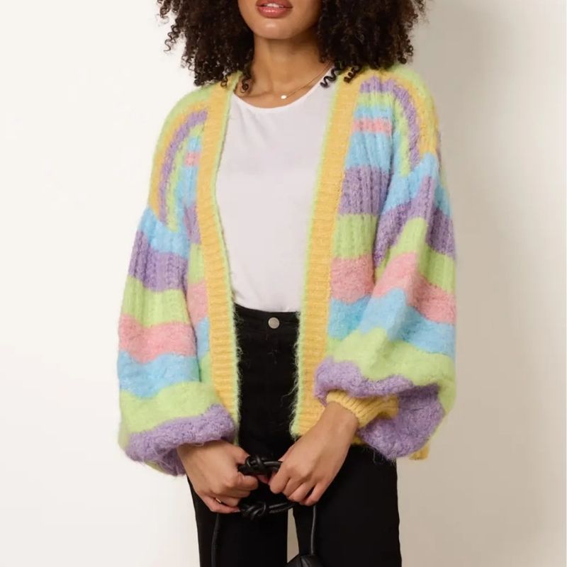 Blue Vanilla, Multi Colourful Cardigan With Stripes