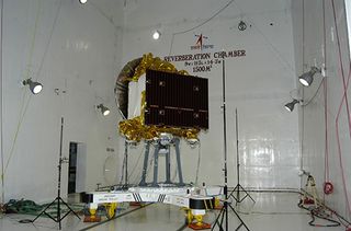 Mars Orbiter Mission Spacecraft Undergoing Acoustic Test